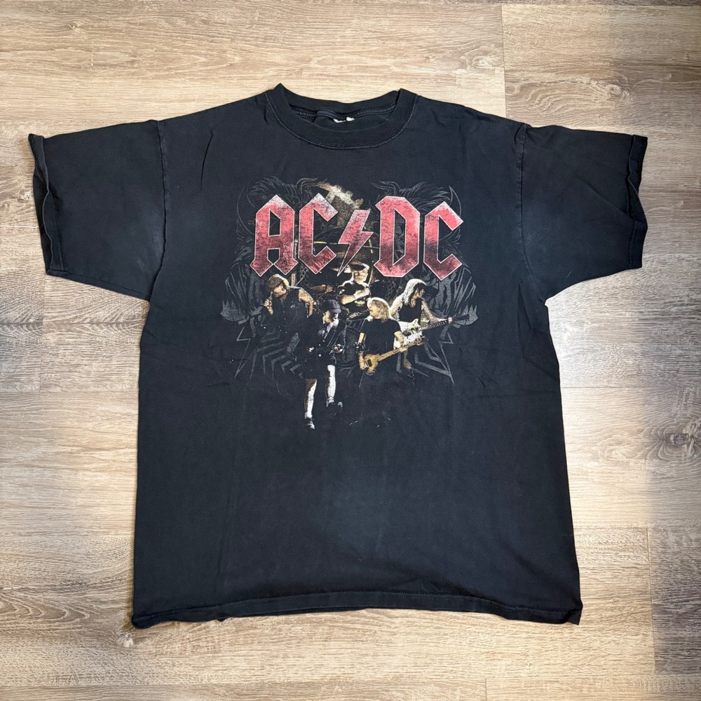 AC/DC Black Ice World Tour 08 09 T-Shirt Mens XL Black Band Concert Graphic Tee